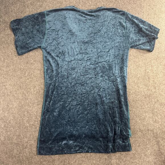 Free People We The Free Jewel Blue Crushed Velvet Oversized V-Neck Tunic XS - Picture 6 of 7